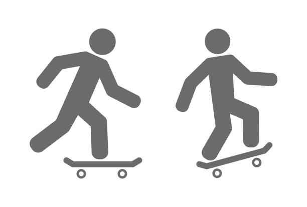 illustrations, cliparts, dessins animés et icônes de icône de skate sportif - skate board
