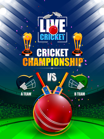 Sports background for the match of Cricket Championship Tournament