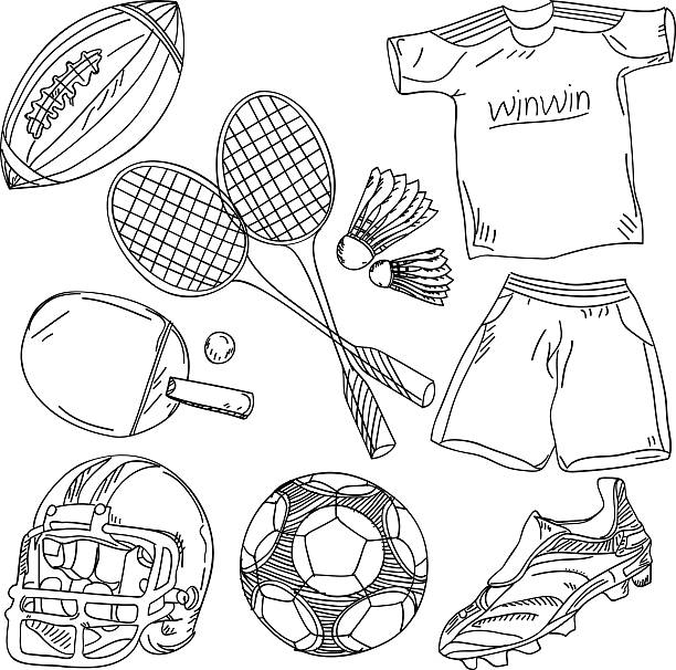 Sports Collection http://dl.dropbox.com/u/38148230/LB11.jpg football clipart black and white stock illustrations