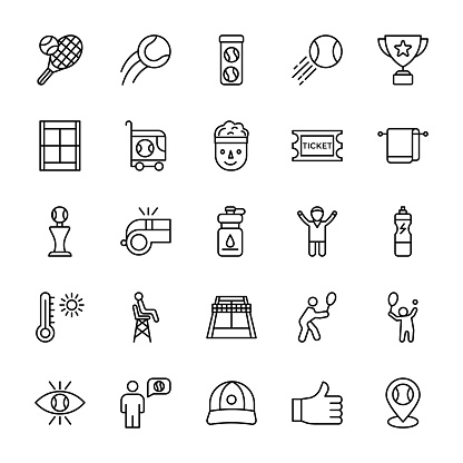 Sports Line Vector Icons Stock Illustration - Download Image Now - iStock