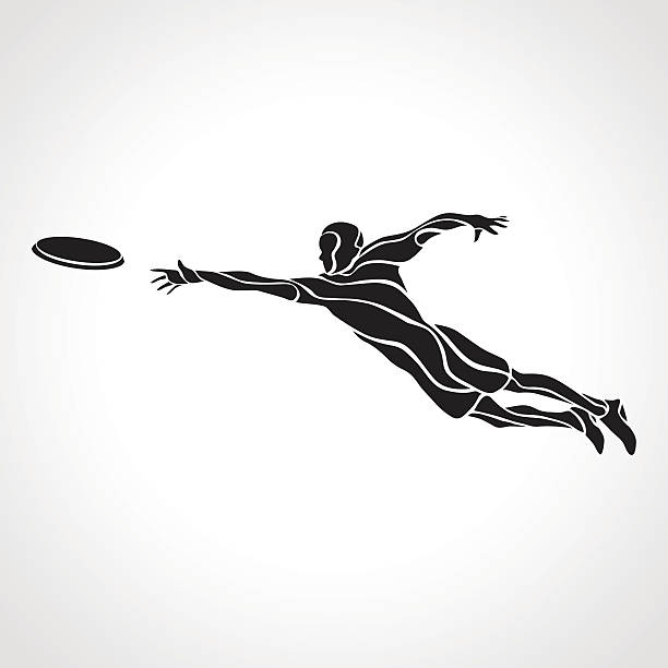 Sportsman throwing frisbee. Vector illustration Sportsman throwing frisbee. Lineart clipart, vector illustration frisbee clipart stock illustrations
