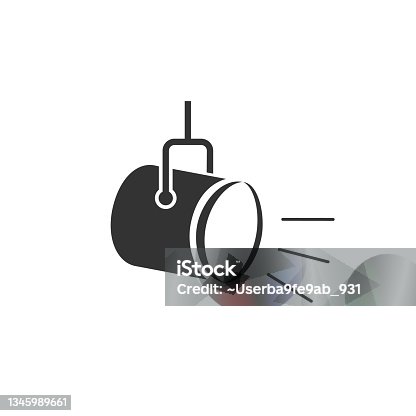 istock Spotlight icon in flat style. Lamp vector illustration on white isolated background. Flashlight business concept 1345989661