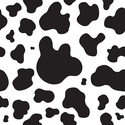 Spots Cow skin seamless pattern. Vector illustration.