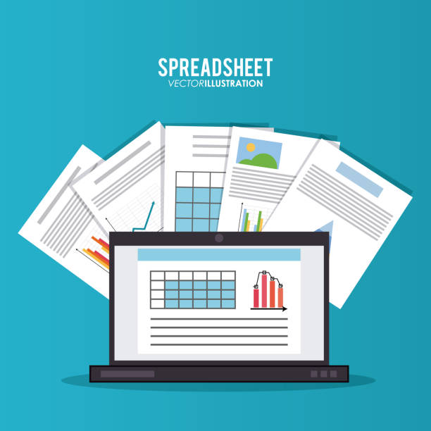 Spreadsheet design, business and infographic concept vector art illustration