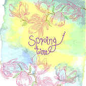 Line drawing of Spring Flower. Elements are grouped.contains eps10 and high resolution jpeg.