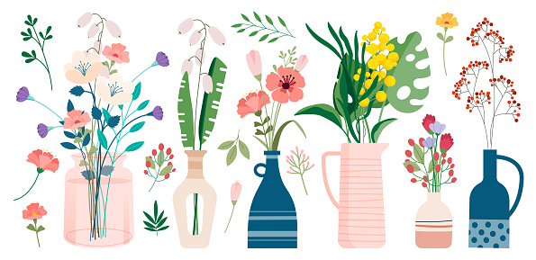 Spring Flowers In Pots