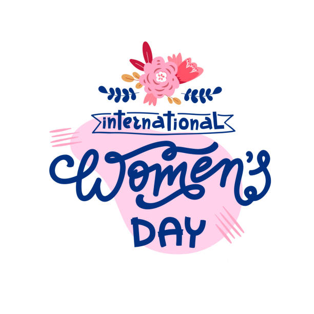 stockillustraties, clipart, cartoons en iconen met de dagvakantietekst van de lentevrouwen die op wit wordt geïsoleerd. - womens day poster