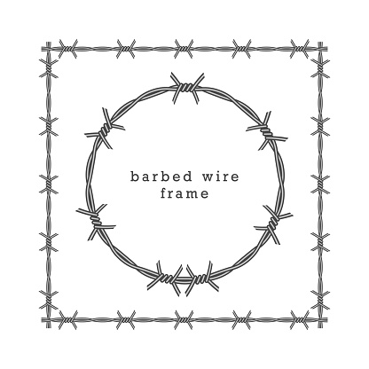 Barbed Wire Frames Vector Cut Files SVG File
