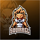 istock Squirrel esport mascot logo design 1180338833
