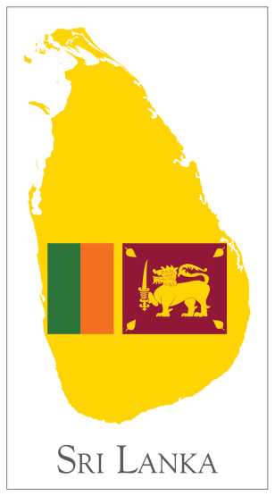 Sri Lanka Flag Map Stock Illustration - Download Image Now - iStock