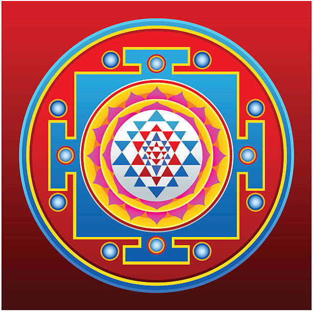 Sri Yantra Mandala Vector illustration of Sri Yantra mandala shri yantra stock illustrations