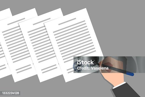 istock Stack of documents and hand of person signing them 1332234128