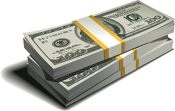 stack of dollars stack of dollars pile of money stock illustrations
