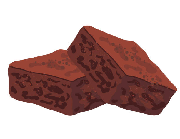 stockillustraties, clipart, cartoons en iconen met stack of freshly baked brownies - brownie