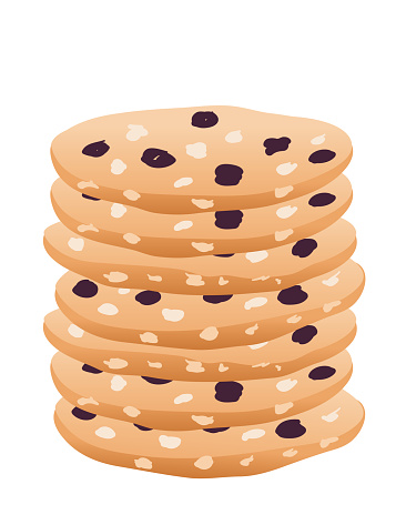 Stack Of Freshly Baked Raisin Cookies