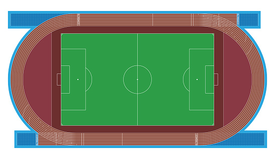 Stadium Vector Illustration Real Proportional Measures