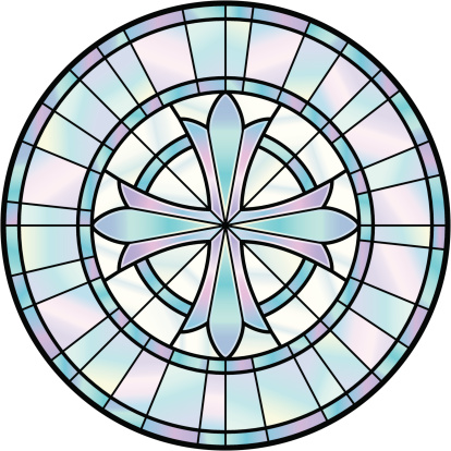 Stained Glass Cross Window