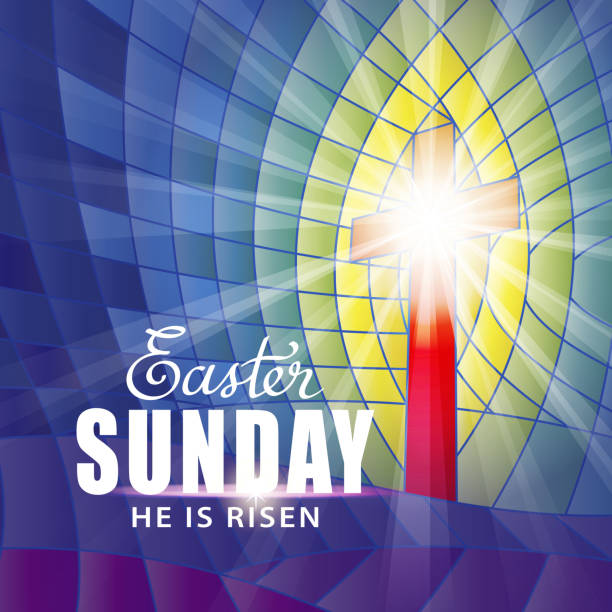 Stained Glass Easter Sunday  easter sunday stock illustrations