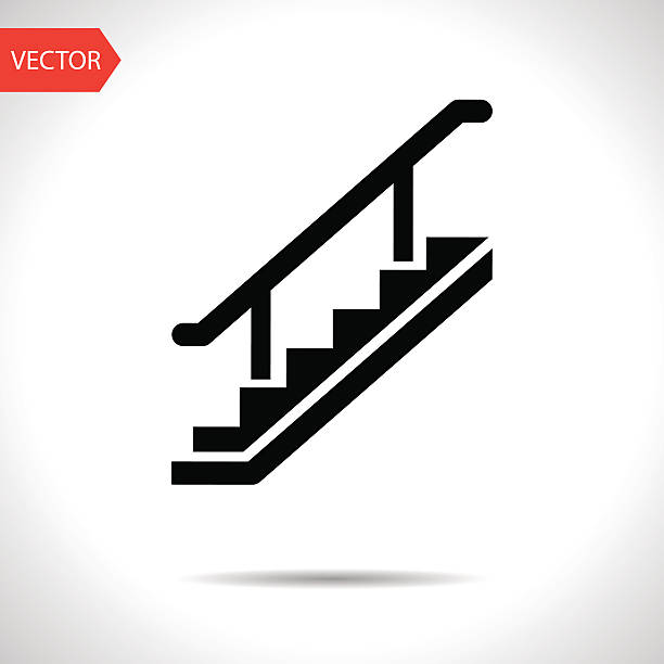 stairs icon stairs icon bannister stock illustrations
