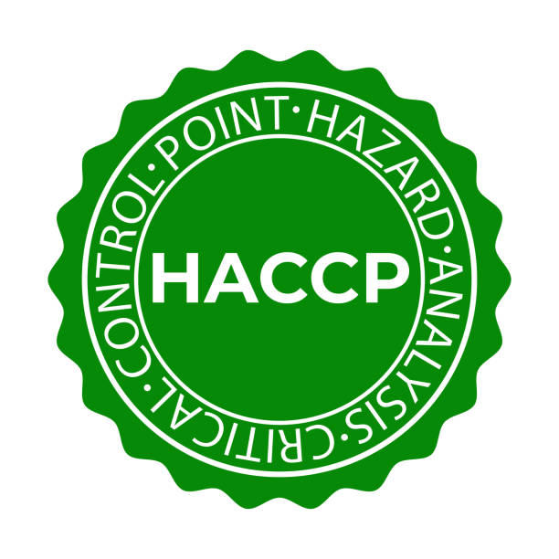 ilustrações de stock, clip art, desenhos animados e ícones de haccp stamp. hazard analysis critical control points icon. vector logo template - haccp