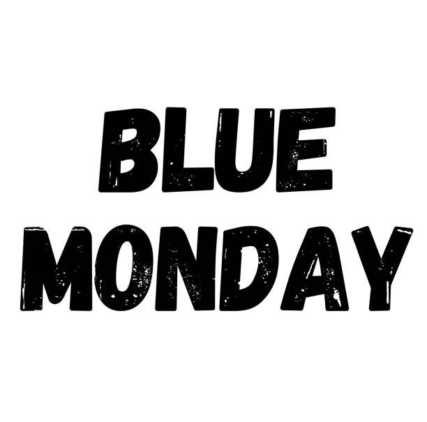 синий понедельник штамп на белом изолированы - blue monday stock illustrations