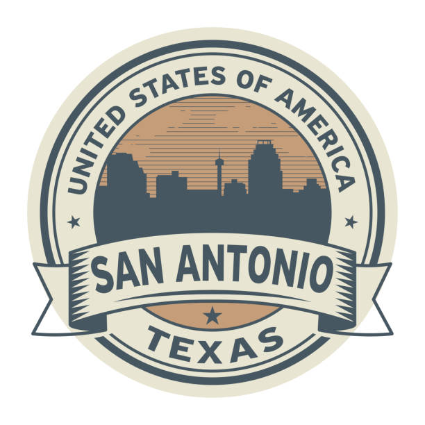 Stamp or label with name of San Antonio, Texas Stamp or label with name of San Antonio, Texas, vector illustration san antonio stock illustrations