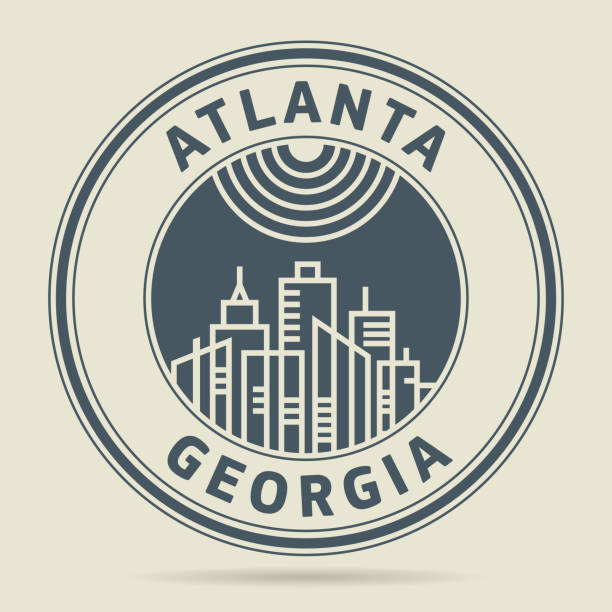 Stamp or label with text Atlanta, Georgia Stamp or label with text Atlanta, Georgia written inside, vector illustration atlanta stock illustrations