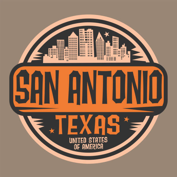 Stamp or sign with name of San Antonio, Texas Stamp or sign with name of San Antonio, Texas, vector illustration san antonio stock illustrations