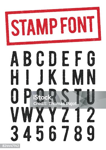 istock Stamp typeface 824447142