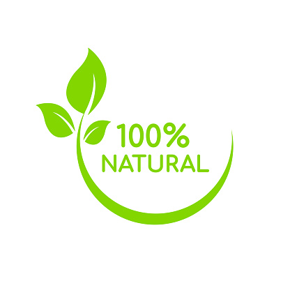 Stamp with text 100% natural. Vector illustration