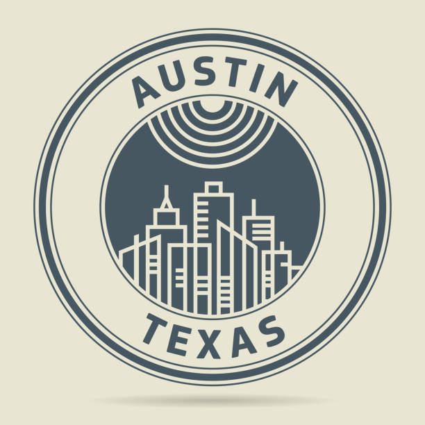 Stamp with text Austin, Texas Stamp or label with text Austin, Texas written inside, vector illustration austin texas stock illustrations