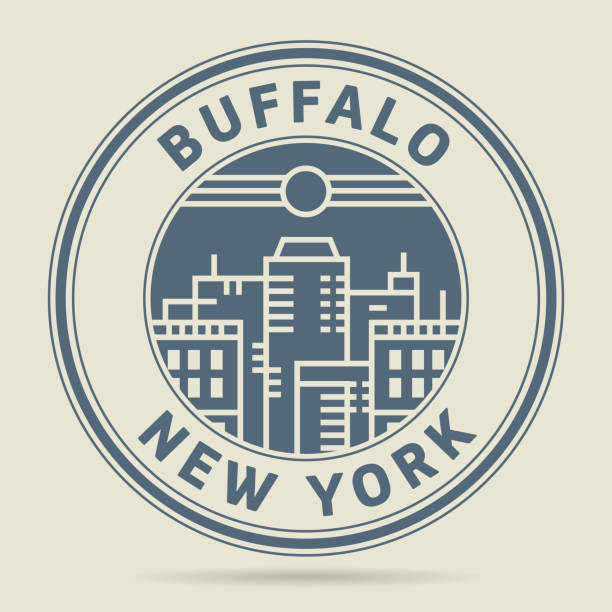 Stamp with text Buffalo, New York Stamp or label with text Buffalo, New York written inside, vector illustration buffalo new york stock illustrations