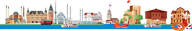 bildbanksillustrationer, clip art samt tecknat material och ikoner med i̇stanbul skyline - istanbul blue mosque skyline
