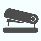 istock Stapler solid icon. Stapler for documents vector illustration isolated on white. An instrument for fastening sheets glyph style design, designed for web and app. Eps 10. 1201385747