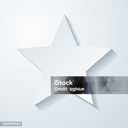 istock Star. Icon with paper cut effect on blank background 1320901655