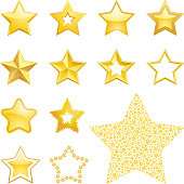 A set of star icons.Also includes large transparent PNG