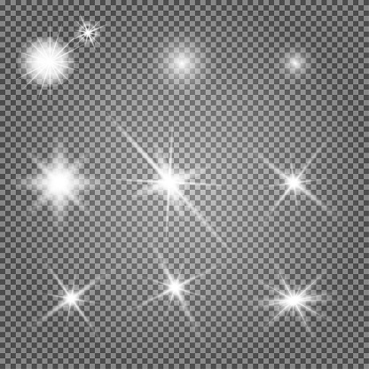 Star light. Starburst glow effect, vector sparkle