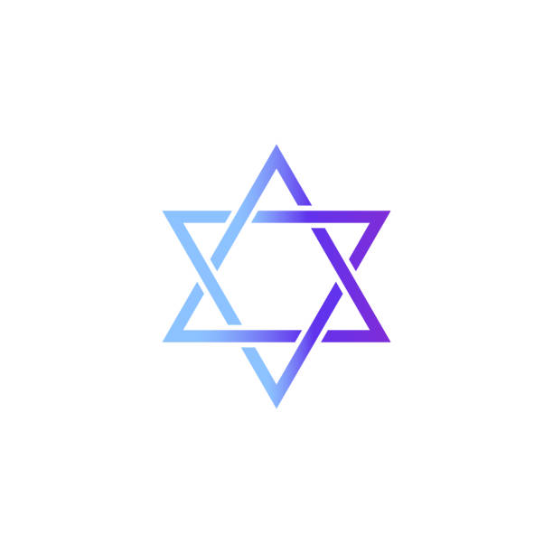 Star of David icon. Judaism. Blue color gradient. Vector on isolated white background. EPS 10 Star of David icon. Judaism. Blue color gradient. Vector on isolated white background. EPS 10. star of david stock illustrations