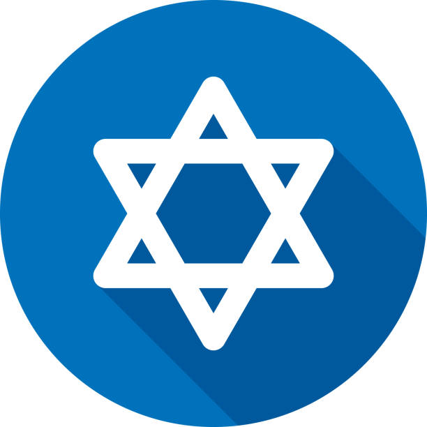 Star of David Icon Silhouette 2 Vector illustration of a blue Star of David icon in flat style. star of david stock illustrations