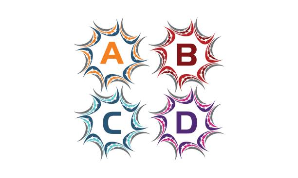 星のスウッシュ ソリューション頭文字 b c d - ab採点点のイラスト素材／クリップアート素材／マンガ素材／アイコン素材