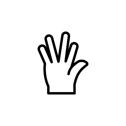 Star Trek hand gesture outline icon. Element of hand gesture illustration icon. signs, symbols can be used for web, logo, mobile app, UI, UX