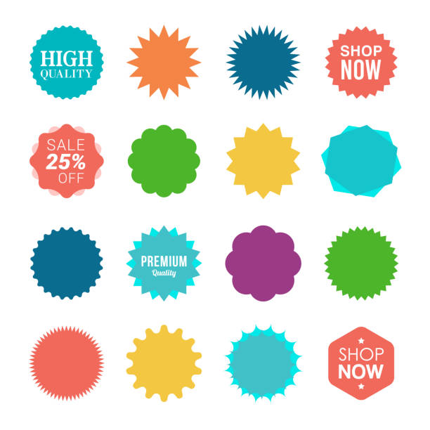 starburst verkauf aufkleber - blendenfleck stock-grafiken, -clipart, -cartoons und -symbole