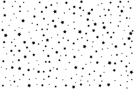 Starry Background Vector Seamless Pattern With Stars Monochrome ...