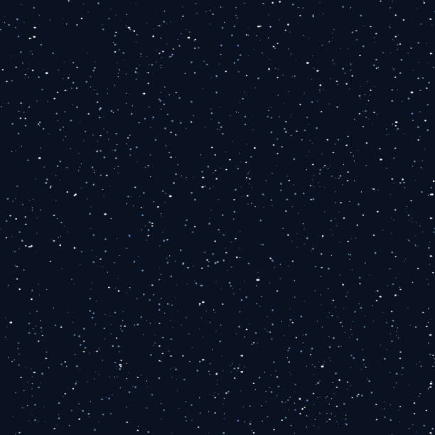 Starry sky seamless pattern, white and blue dots in galaxy and stars style - repeatable background. Galaxy background of starry night sky, space repeat seamless Starry sky seamless pattern, dots in galaxy and stars style endless background. Galaxy background of starry night sky, space repeat seamless on deep blue color star space stock illustrations