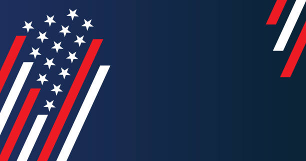 미국 별과 줄무늬 배경 - american flag stock illustrations