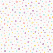istock Stars pastel color seamless pattern. Baby colors pink, violet, yellow, mint. Neutral light background. 1151289007