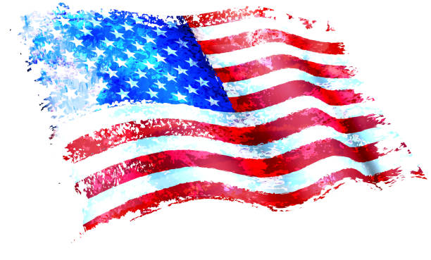 Stars & Stripes American Flag Painting American Flag Painting as a layered vector file Background distressed american flag stock illustrations
