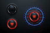start stop engine button in vector