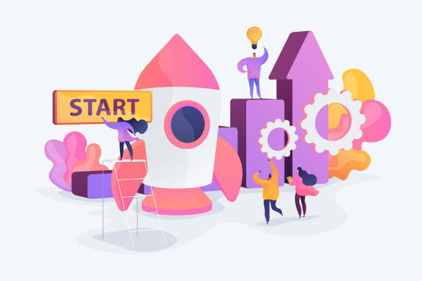 Startup accelerator concept vector illustration. accelerator startup stock illustrations