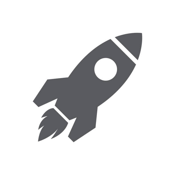 stockillustraties, clipart, cartoons en iconen met opstarten-pictogram - raket ruimteschip